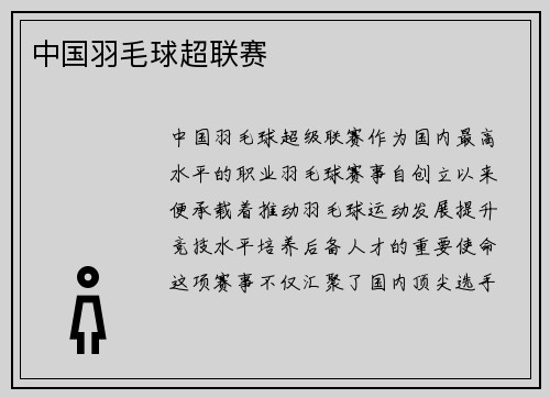 中国羽毛球超联赛